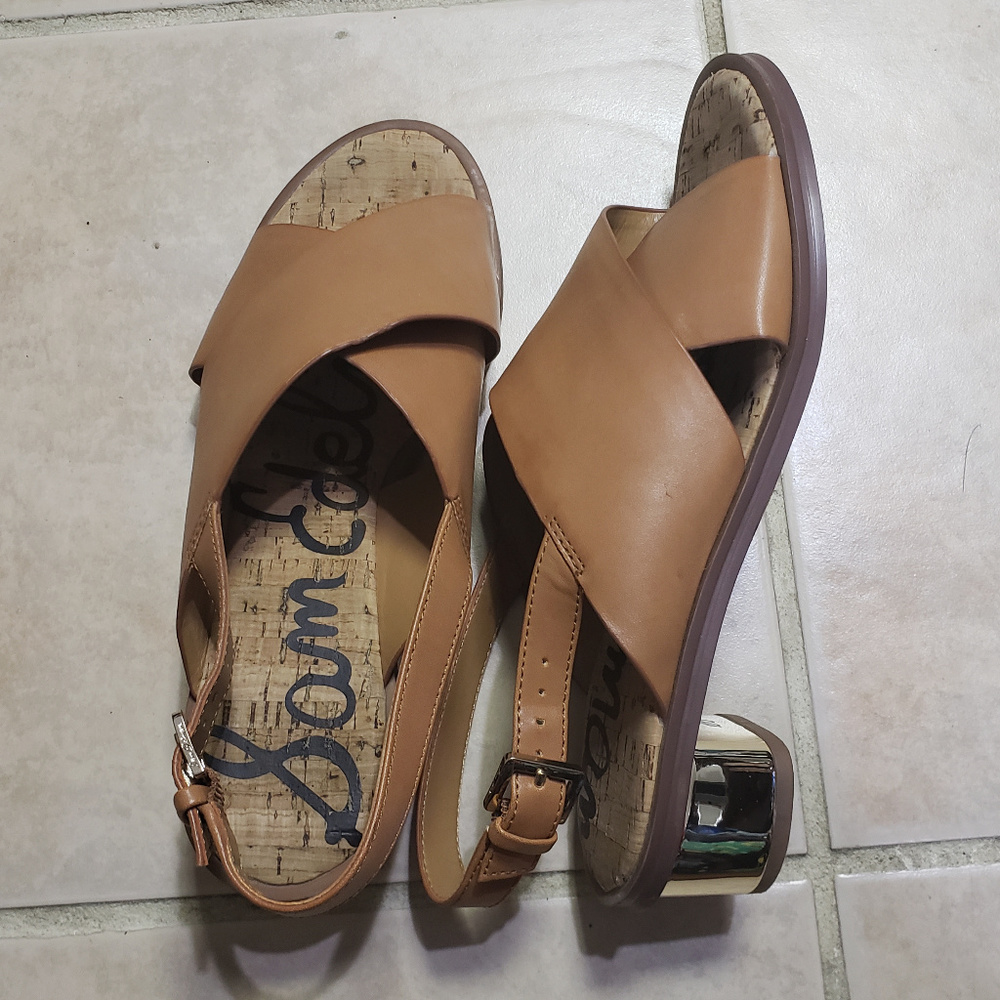 Sam Edelman Sandal w/ Gold Reflecting Heel, Sz 8